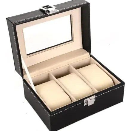 Caixa para 3 Relógios Preto