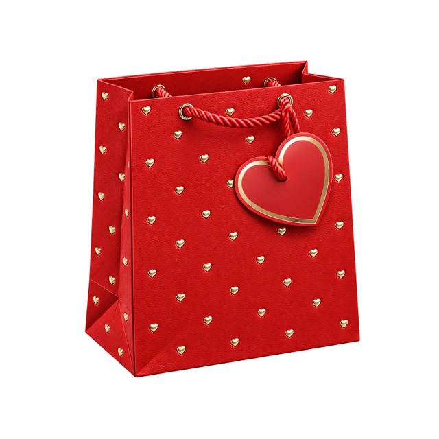 Sacola de Papel Decorada Coração